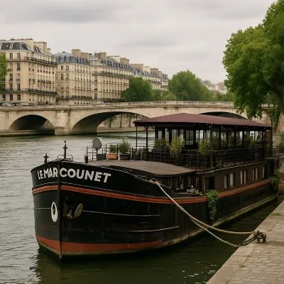 Péniche "Le Marcounet" sur la Seine.