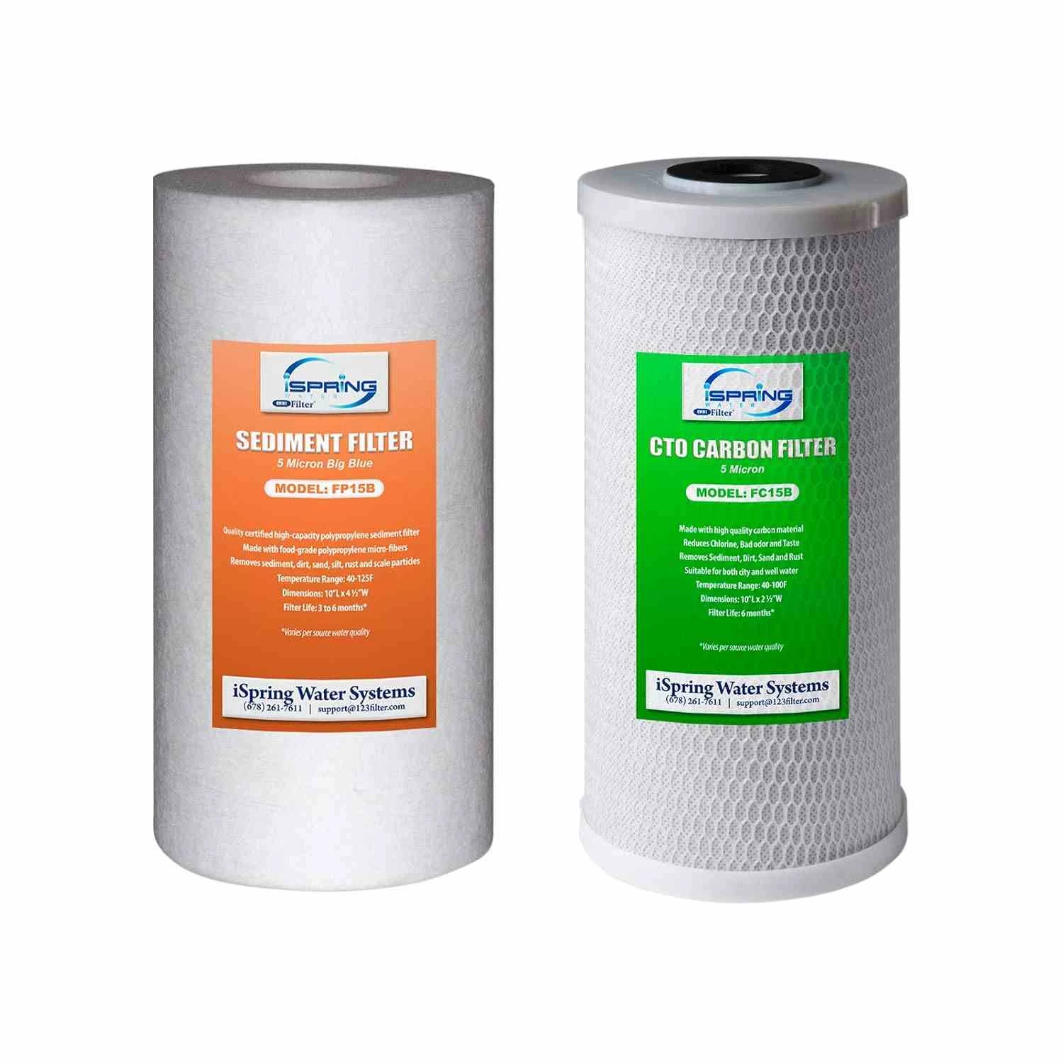 Kit Big Duo cartouche charbon et sédiments pour filtre 10 pouces.
