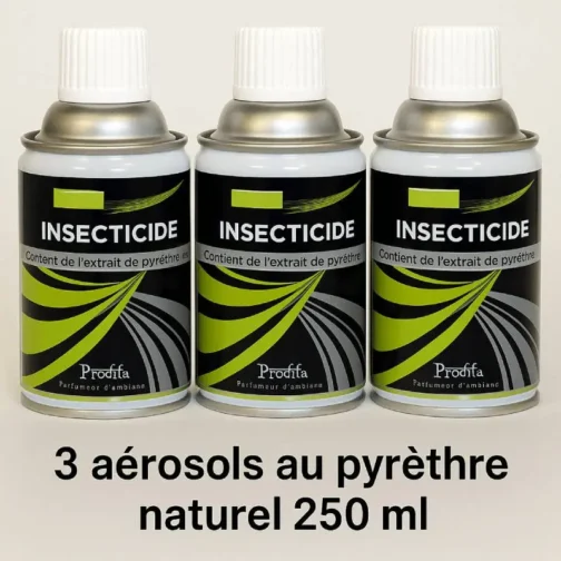 3 aérosols pyrèthre naturel 250 ml.