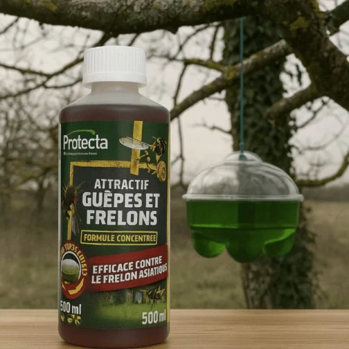 Liquide attractif guêpes et frelons pour piège à suspendre.
