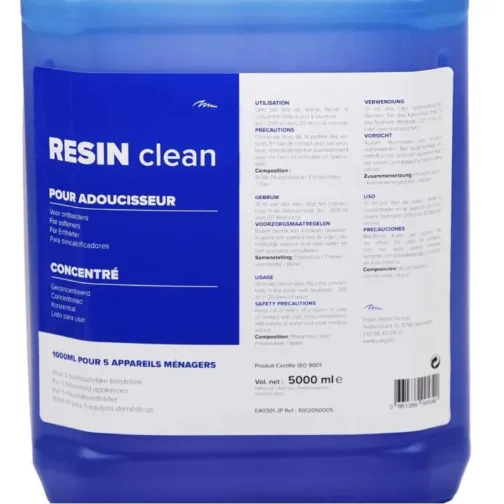 Bidon 5 litres de nettoyant pour résines d'adoucisseur.