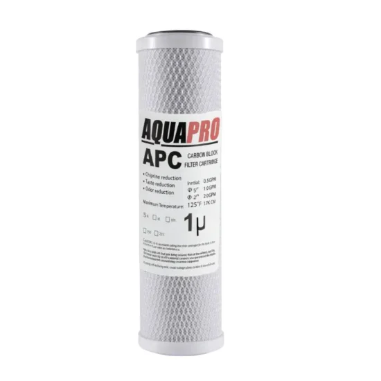 Cartouche charbon bloc 1 micron pour un traitement chimique de l'eau plus performant sur l'eau de ville.