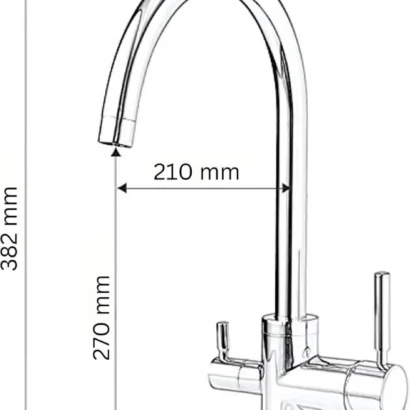 Dimensions robinet Valeria cuisine.