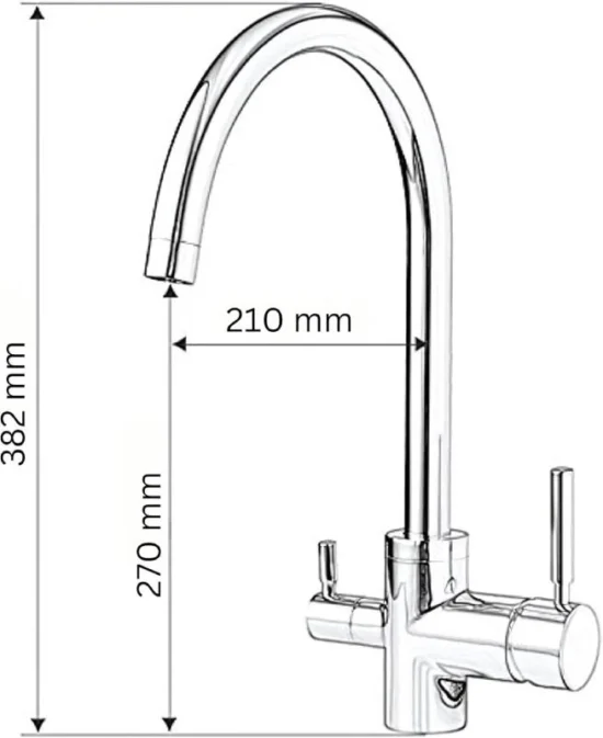 Dimensions robinet Valeria cuisine.