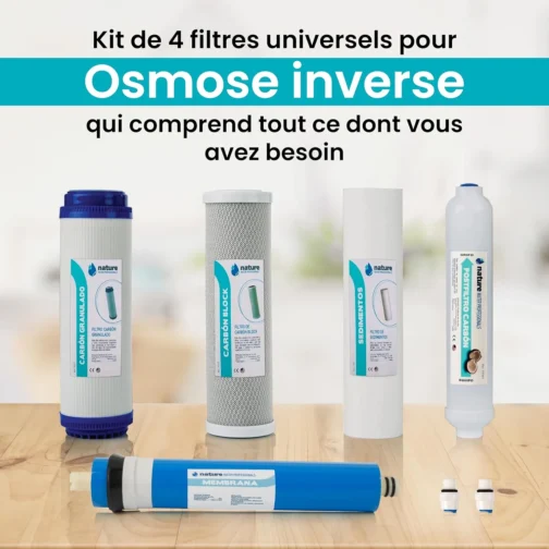 Kit de cartouches 9 3/4 pouces pour osmoseur 5 niveaux.