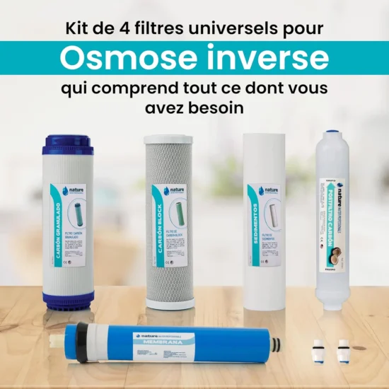 Kit de cartouches 9 3/4 pouces pour osmoseur 5 niveaux.