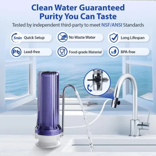 Purificateur au charbon actif pour robinet de cuisine.
