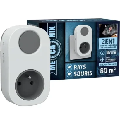 Répulsif rats ultrason électromagnétique 80 m2.