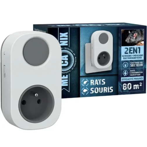 Répulsif rats ultrason électromagnétique 80 m2.