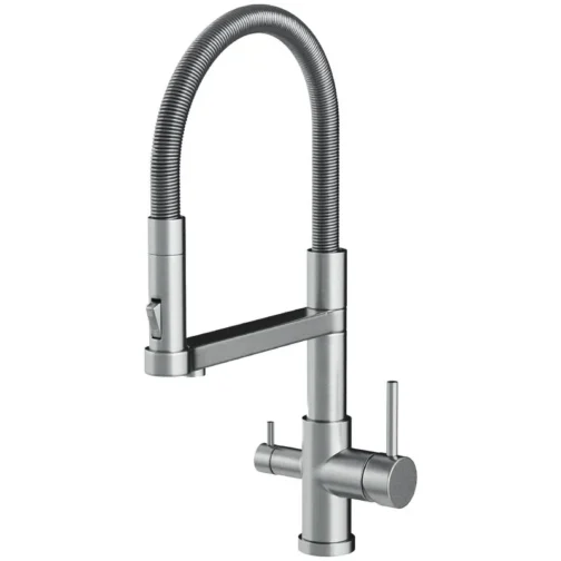 Robinet inox 304 3 voies pour eau purifiée.