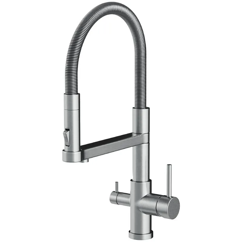 Robinet inox 304 3 voies pour eau purifiée.