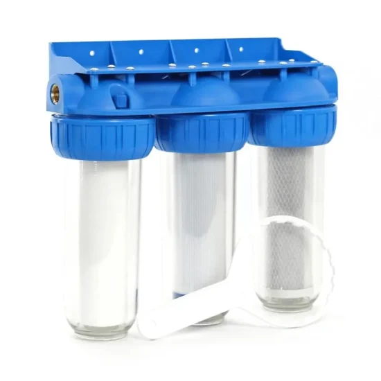 Triple filtration d'eau de réseau et pluie avec cartouches 9 3/4 pouces.