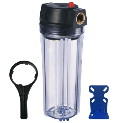 Boitier transparent filtre à eau entrée laiton 26/34.