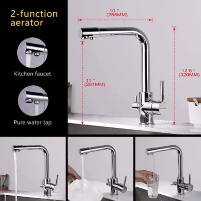 Dimensions robinet 3 voies.