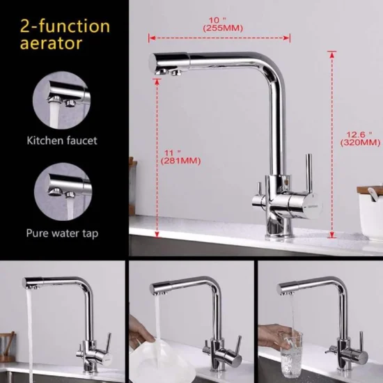 Dimensions robinet 3 voies.