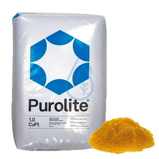 Résine anti-calcaire Purolite 100C pour adoucisseur domestique et professionnel.