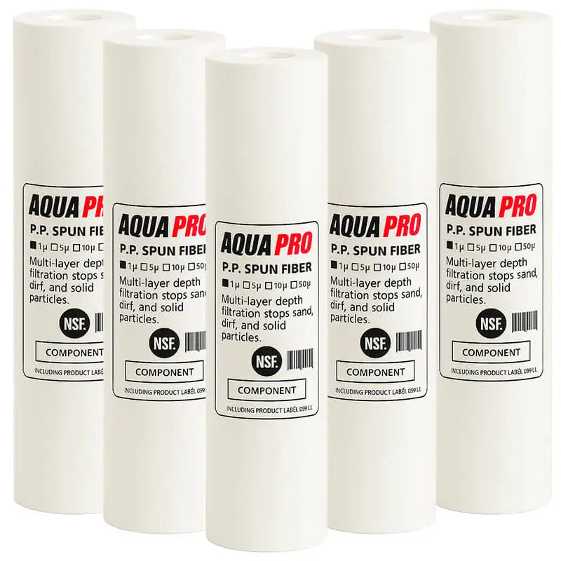 Lot de 5 cartouches 1 microns Aquapro PPS10-01.