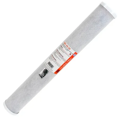 Cartouche charbon bloc 20 pouces 5 microns pour traitement eau de pluie.