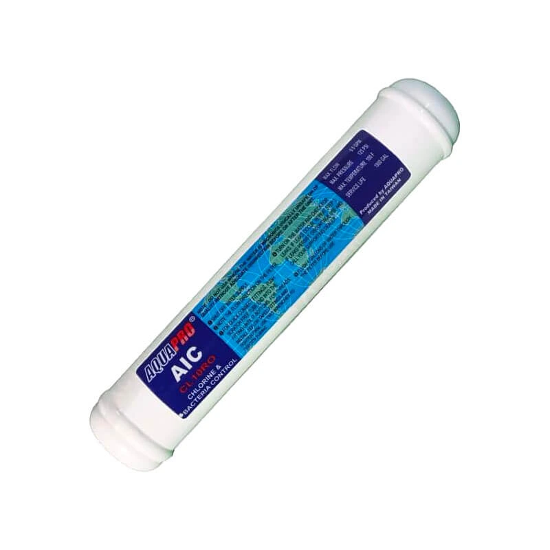 Cartouche charbon argent pour filtration de l'eau de boisson.