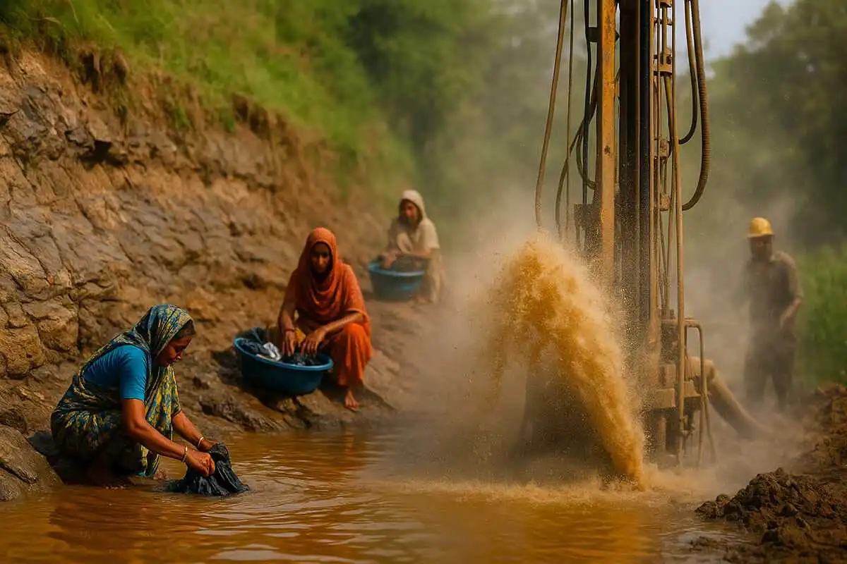 Présences de pollution naturelle et créée par l'homme.