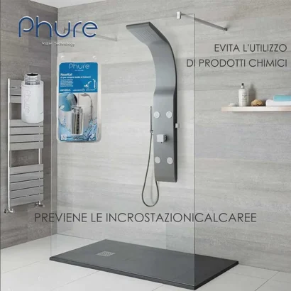 Salle de bain avec protection du calcaire.