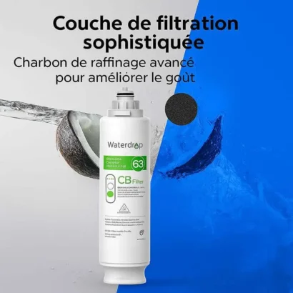 Une filtration de qualité pour le chlore dans votre osmoseur G3 Waterdrop.