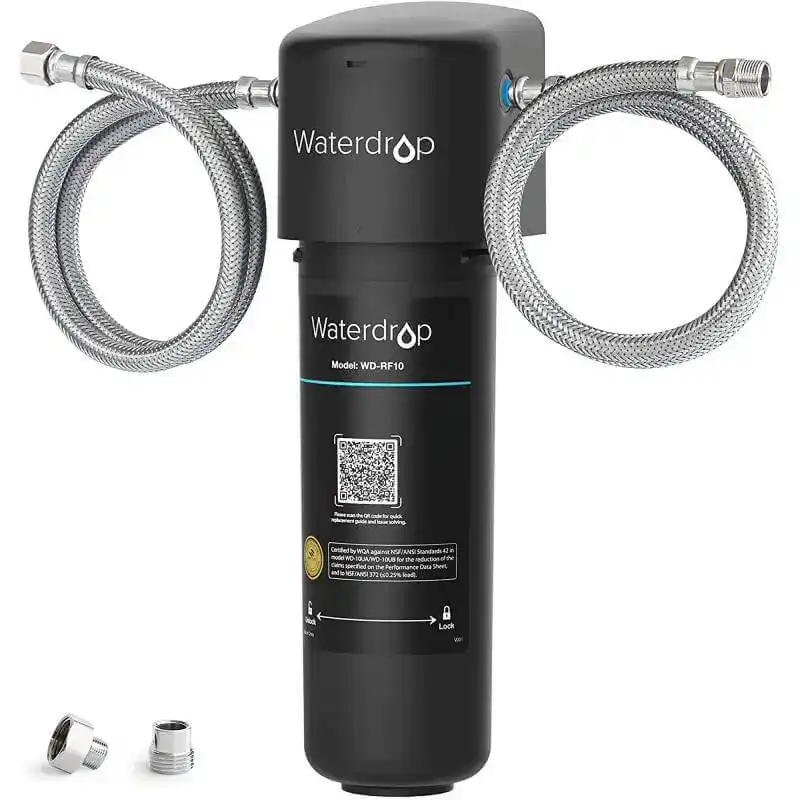 filtre-sous-evier-10UQ-charbon - Boutique Diproclean Filtre à eau Waterdrop WD-RF10 pour purification et filtration d'eau, accessoire pour systèmes de plomberie, haute performance, facile à installer.