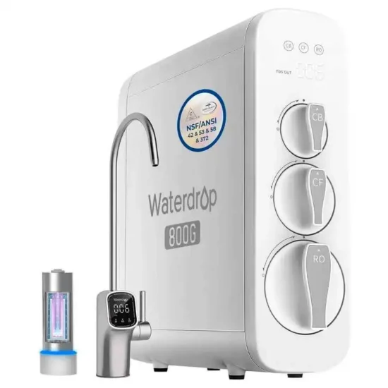 Osmoseur inverse 800 GPD avec UVC-LED avec son robinet intelligent.