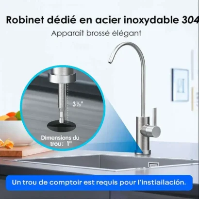 Faire un trou dans l'évier pour installer le robinet du UF.
