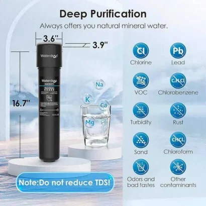 Réduction des polluants avec le filtre Waterdrop.
