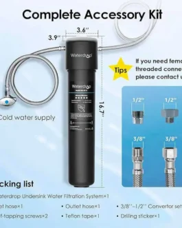Accessoires vendus avec le purificateur Waterdrop.