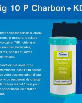 Cartouche charbon KDF Big compatible pour les modèles Big Blue 10 pouces.