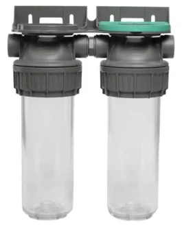 Double filtre à eau avec cuves transparentes 9 3/4 pouces.