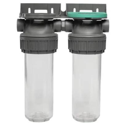 Double filtre à eau avec cuves transparentes 9 3/4 pouces.