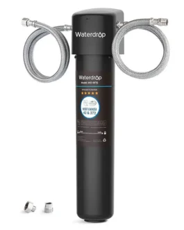 Filtre sous évier avec charbon KDF avec filtration 0,01 micron.