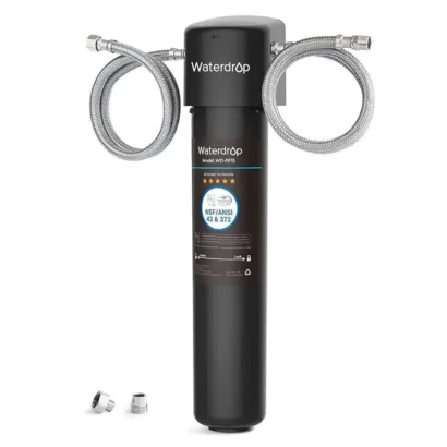 Filtre sous évier avec charbon KDF avec filtration 0,01 micron.