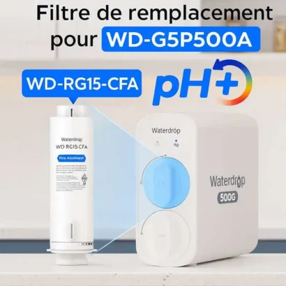 Filtre alcalin pour une pré-filtration de votre osmoseur avec minéraux.