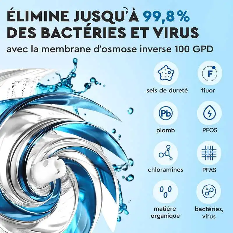 Quels sont les contaminants éliminés par la membrane Ecosoft ?
