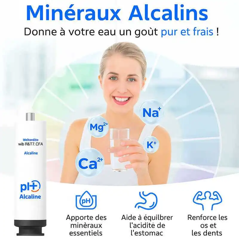 Apport des minéraux dans l'eau pure au robinet.