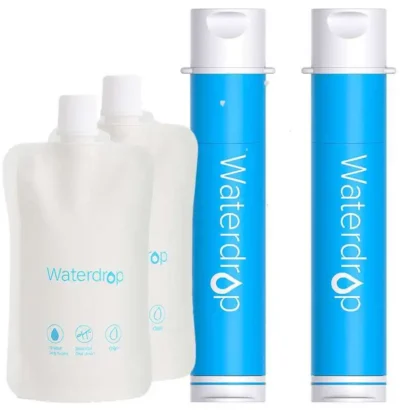 Lot de 2 pailles pour randonnées et voyages pour boire de l'eau potable.