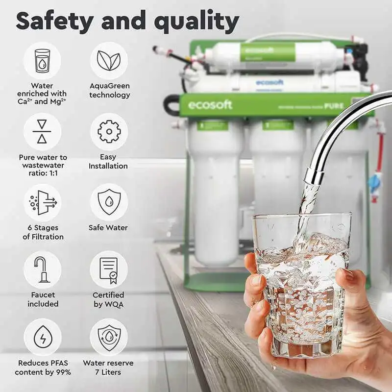 Performances de l'osmoseur inverse Pure-Balance avec pompe booster.