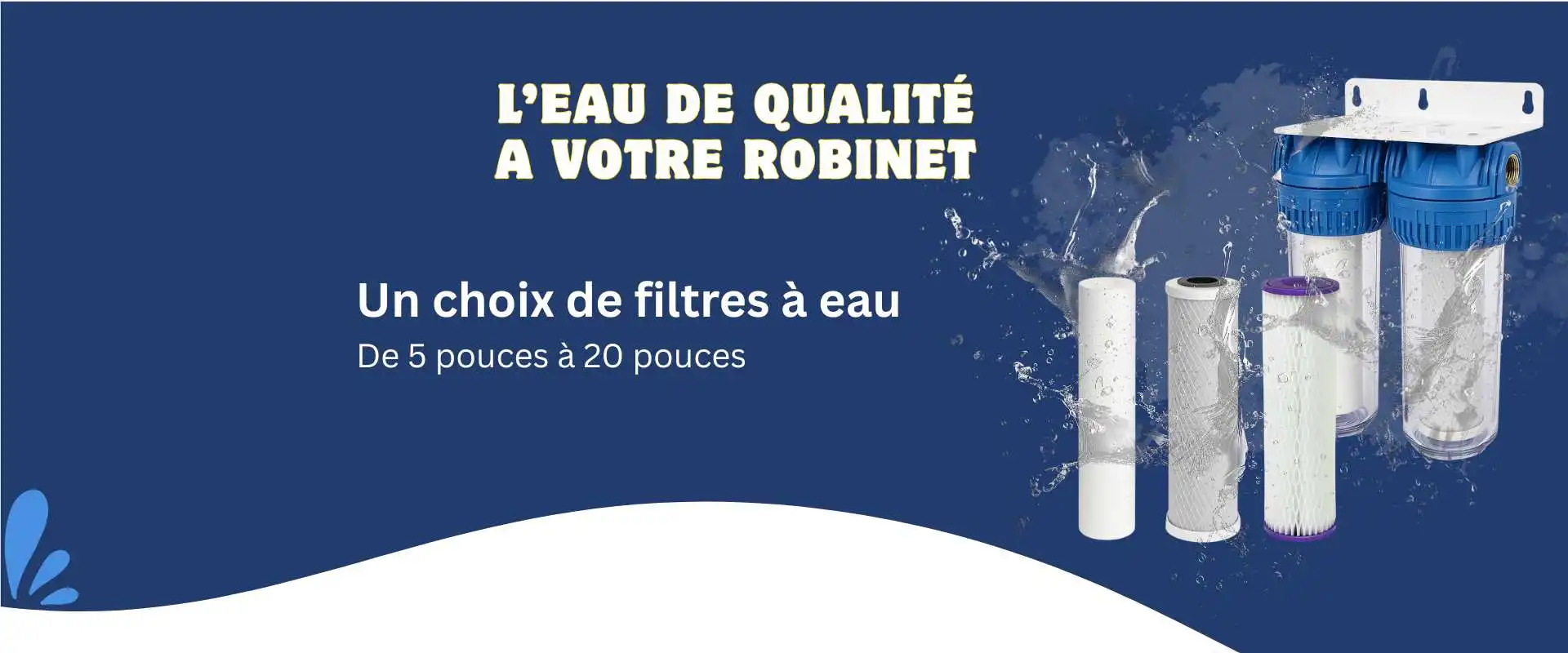 Gamme de porte-filtres à eau pour la maison.