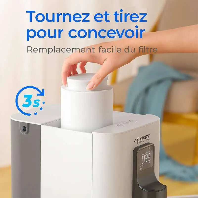 Remplacement rapide d^filtre dans le distributeur d'eau K19H.