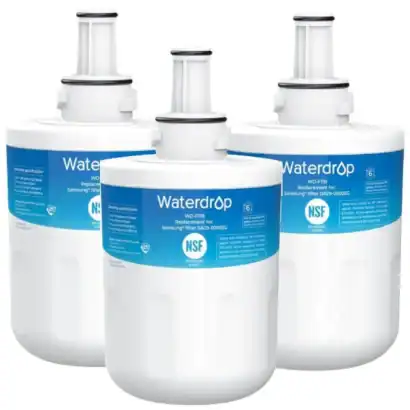 3-filtres-frigo-DA29G - Boutique Diproclean Filtre d'eau Waterdrop pour purificateur Samsung, eau propre et saine, référence WD-F11B, à remplacer facilement.