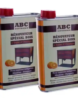 ABC-orange-500-2-bidons - Boutique Diproclean Rénovateur bois à base d'orange pour cuisines intégrées, meubles et parquets, élimine graisses, auréoles, taches d’eau, vieilles cire, nicotine, et plus encore - idéal pour restaurer vos surfaces en bois.