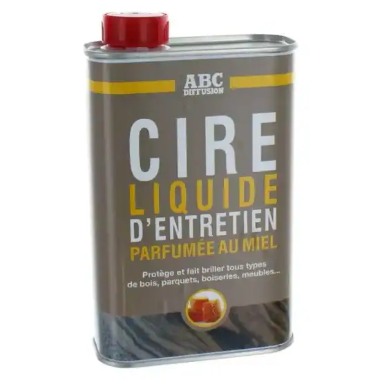 Cire liquide d’entretien parfumée au miel, pour protéger et faire briller tous types de bois, parquets, boiseries et meubles, idéale pour l’entretien intérieur.