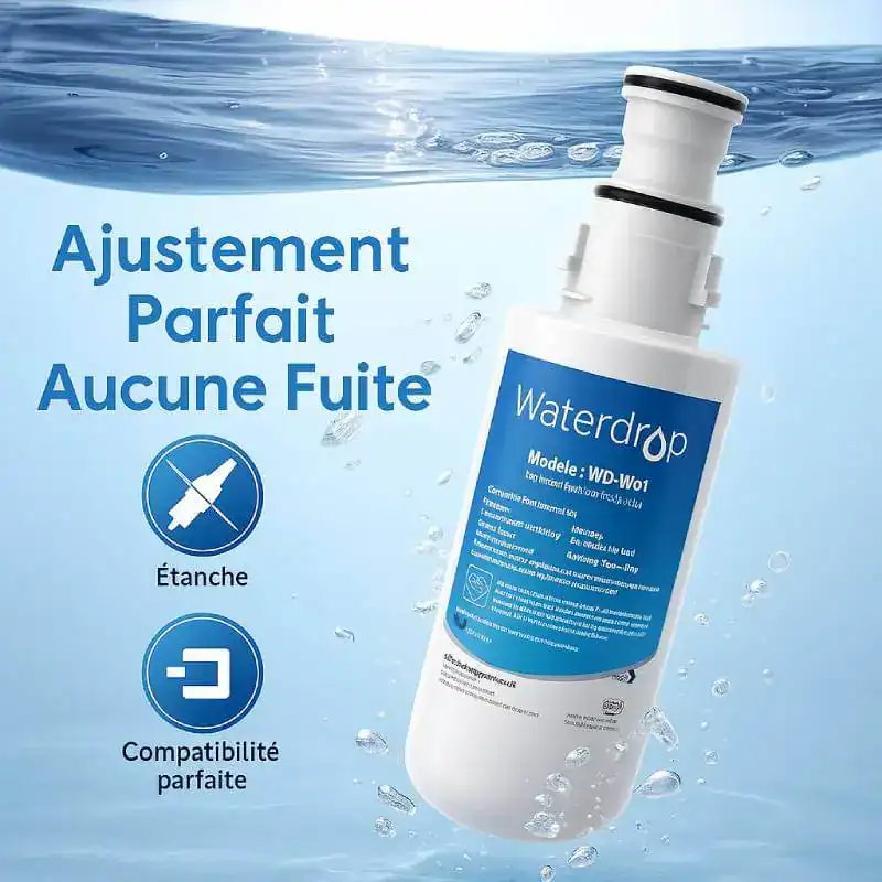 conception-filtre-3US-AF01-3M - Boutique Diproclean Waterdrop dispositif anti-fuite pour filtre d'eau, étanchéité premium, compatibilité parfaite, insertion facile, maintien sécurisé, idéal pour système de filtration domestique, évite les fuites d'eau.