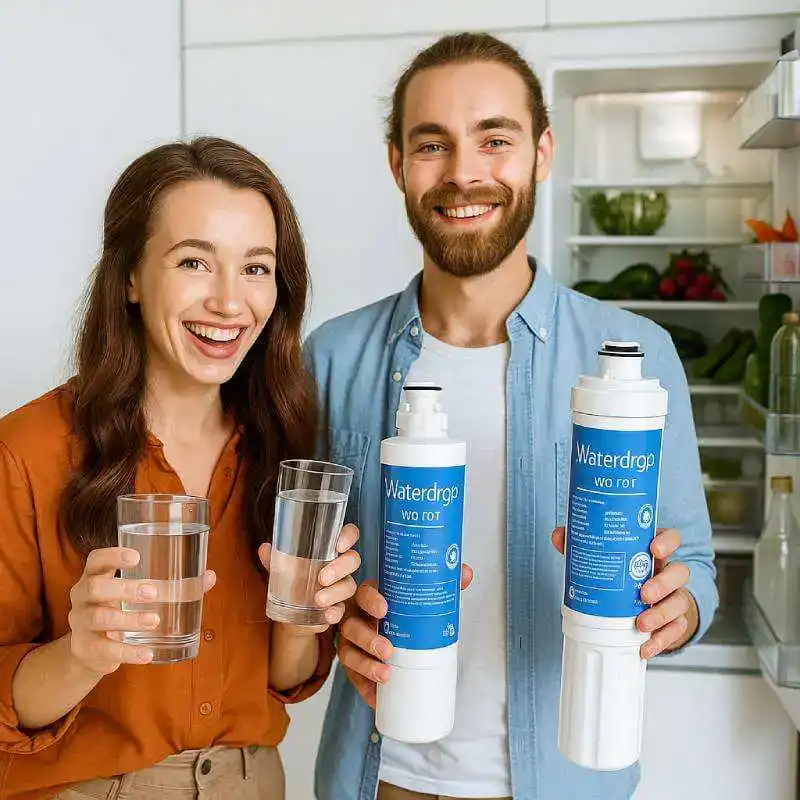 couple-frigo-filtres-verre - Boutique Diproclean Filtre_diproclean_boutique, filtre pour eau potable, purificateur d'eau, accessoire pour filtre d'eau, maintenance filtre, solutions filtration d'eau.