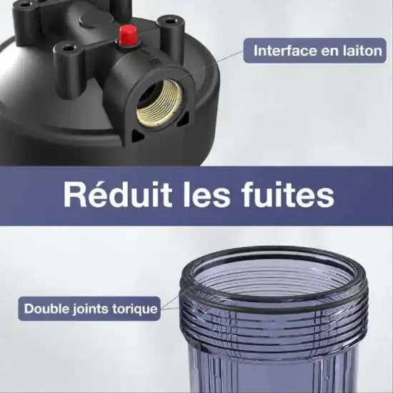 Vanne de filtration à interface en laiton pour fluides, réduction des fuites grâce à double joints torique, adaptée aux équipements de nettoyage professionnels Diproclean.