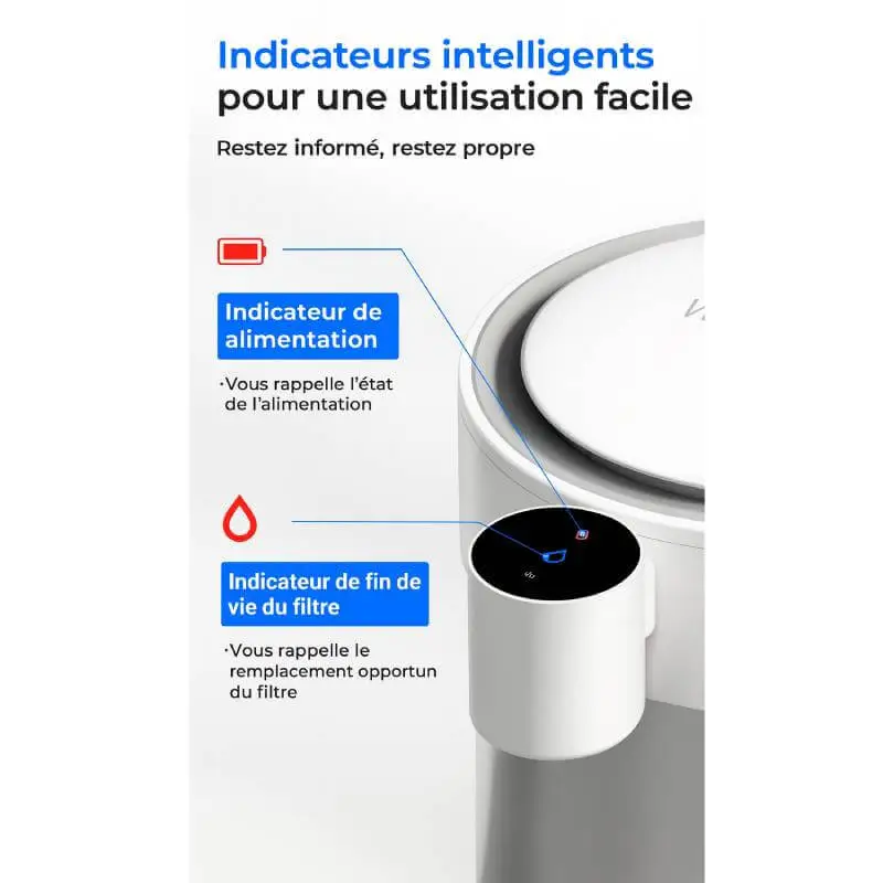 Maintenance de la carafe filtrante UV led.